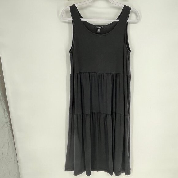 Eileen Fisher Tiered Tank Dress Black XS/TP Minimalist Travel Capsule Lounge - Picture 2 of 6